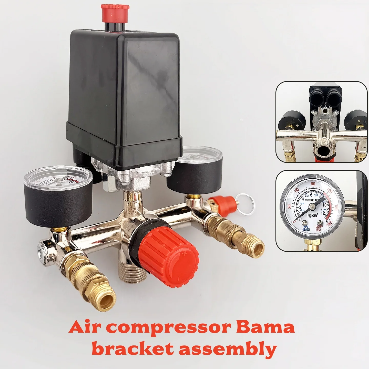 Industrial Oil Free Air Compressor Pressure Switch Assembly Bama 125psi Air Pump Control