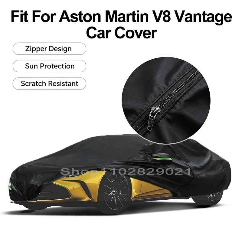 Zipper Door Waterproof Car Cover For Aston Martin V8 Vantage Windproof Dustproof UV Protection All Weather Auto Protector