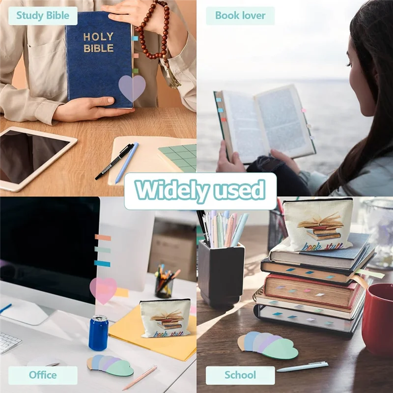 ~【A48T HOT】Annotation Set, Pencil Case Pouch, 300 Clear Sticky Notes, 2640 Sticky Labels, 11 Gel Ink Pens, 12 Highlight Markers