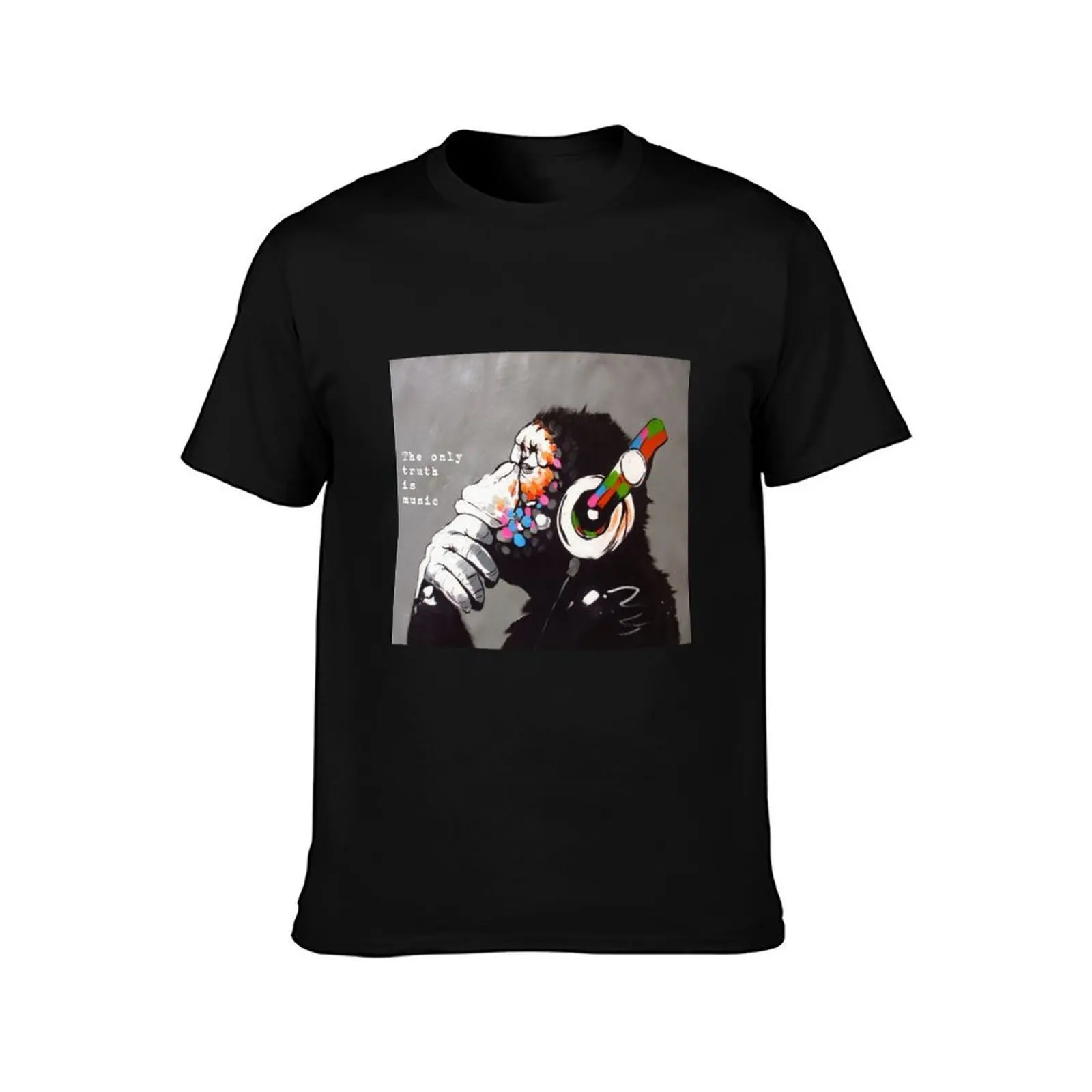 The Only Truth Is Music - Banksy Art & Music Quote T-Shirt, Summer Casual Cotton Tee, Oversized Streetwear Tops, 100% Cotton