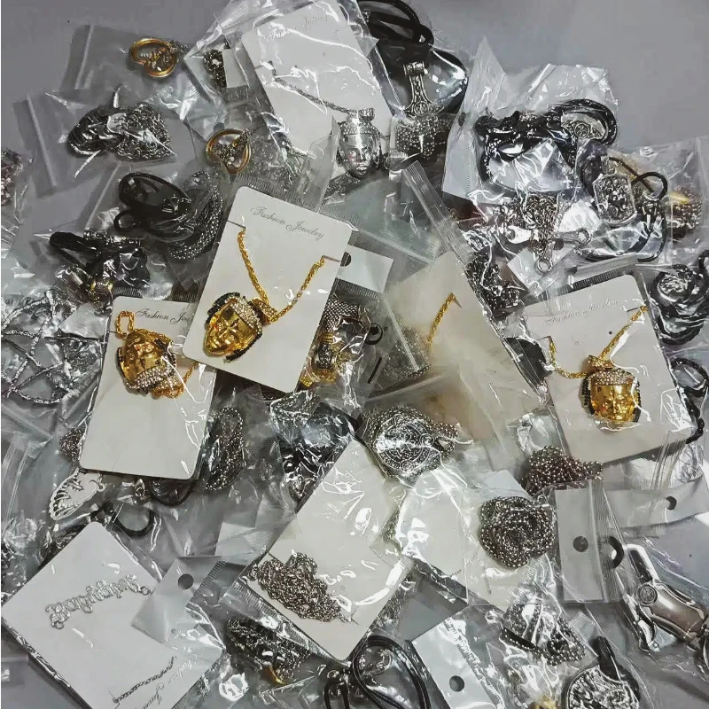 Conjunto de caixa de joias de metal feminino vintage inclui colares anéis brincos 1/10/30/50 peças presente de festa