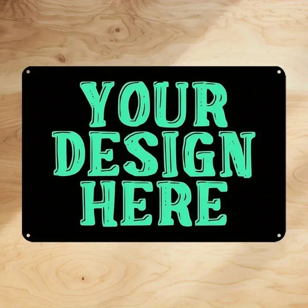 1pc 20×30CM Customizable Personalized Tin Plaque Custom Photo Text Waterproof Wall Decor