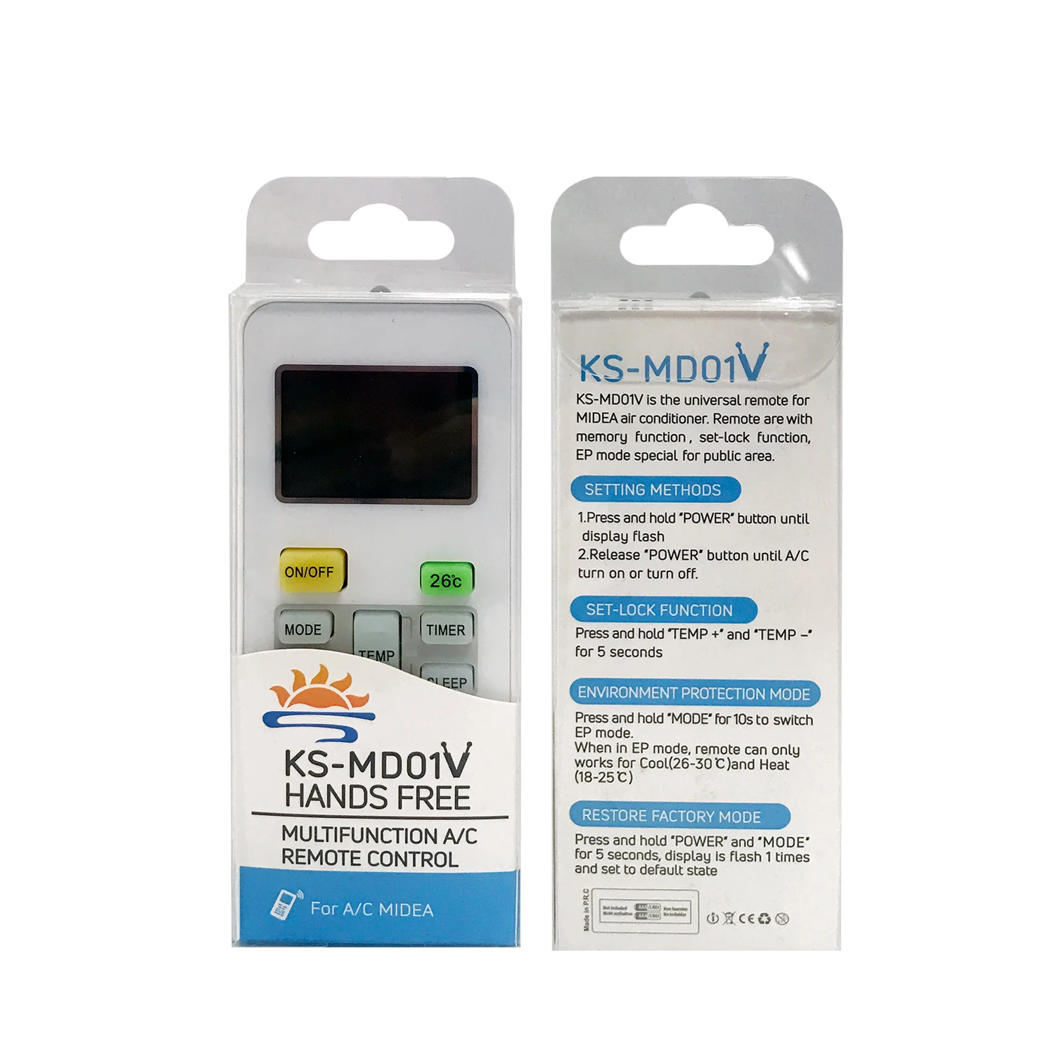 Universal Air Conditioner Remote Control for midea AC Controller RG52B/BGF RG52A/BGCF RG52B/BGEU RG57H1(B) /BGCEU1-M RG52A9/BGEF