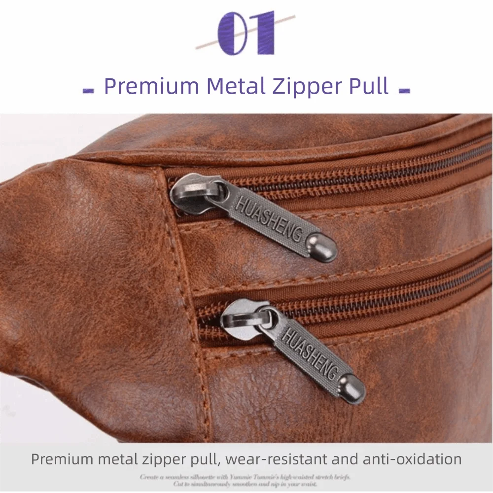 

Vintage Men's Waist Bag Large Capacity Multiple Pockets Waist Fanny Pack Crossbody Adjustable Casual Chest Bag Hiking