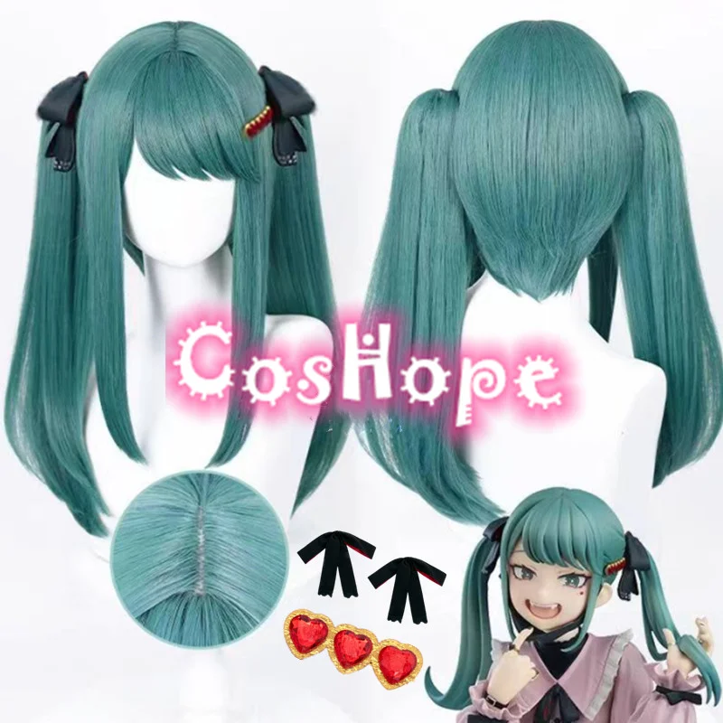 Miku Vampier Cosplay Pruik 42Cm Pruik Met Dubbele Paardenstaarten Groene Pruik Cosplay Anime Cosplay Pruiken Hittebestendige Synthetische Pruiken