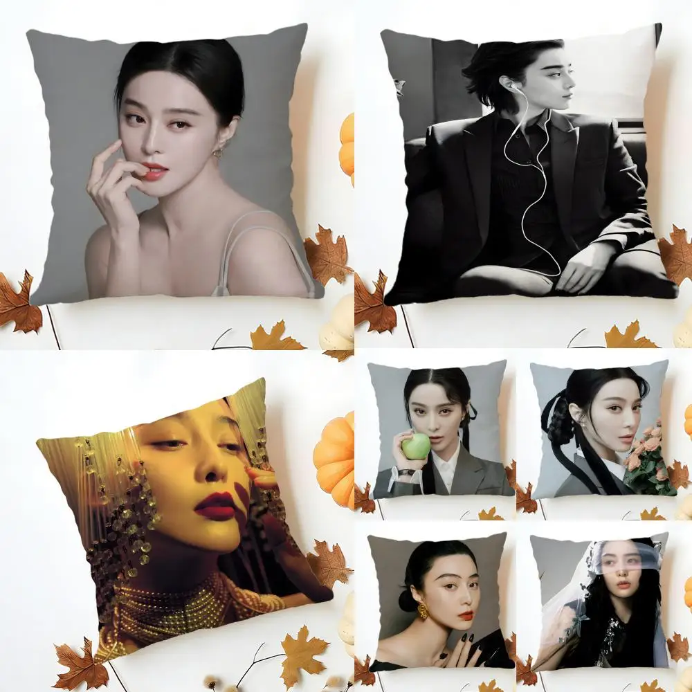Chinese actress Fan Bingbing Cushion Cover Washable Linen comfort Soft  for Sofa Bed Cozy Home Room Decor