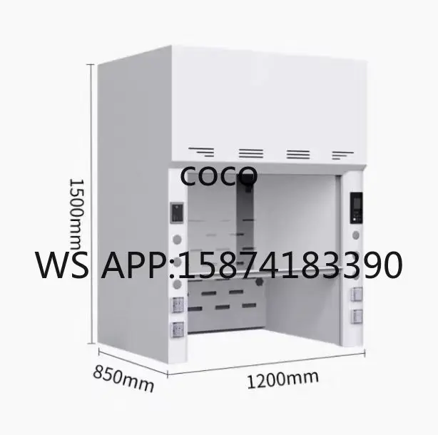 Laboratory PP Fume Hood Acid & Alkali Resistant Ventilation Exhaust Cabinet