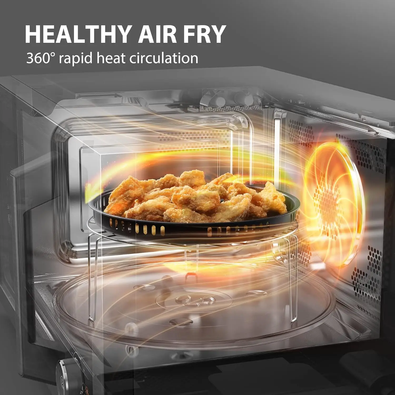 Air Fryer & Microwave Oven Combo, Countertop, 1.0 cu.ft, 1000W, Stainless Steel (Renewed) with Inverter Technology, Convection,