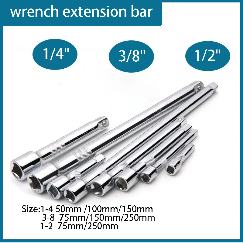 Socket ratchet wrench extension bar 1/4\