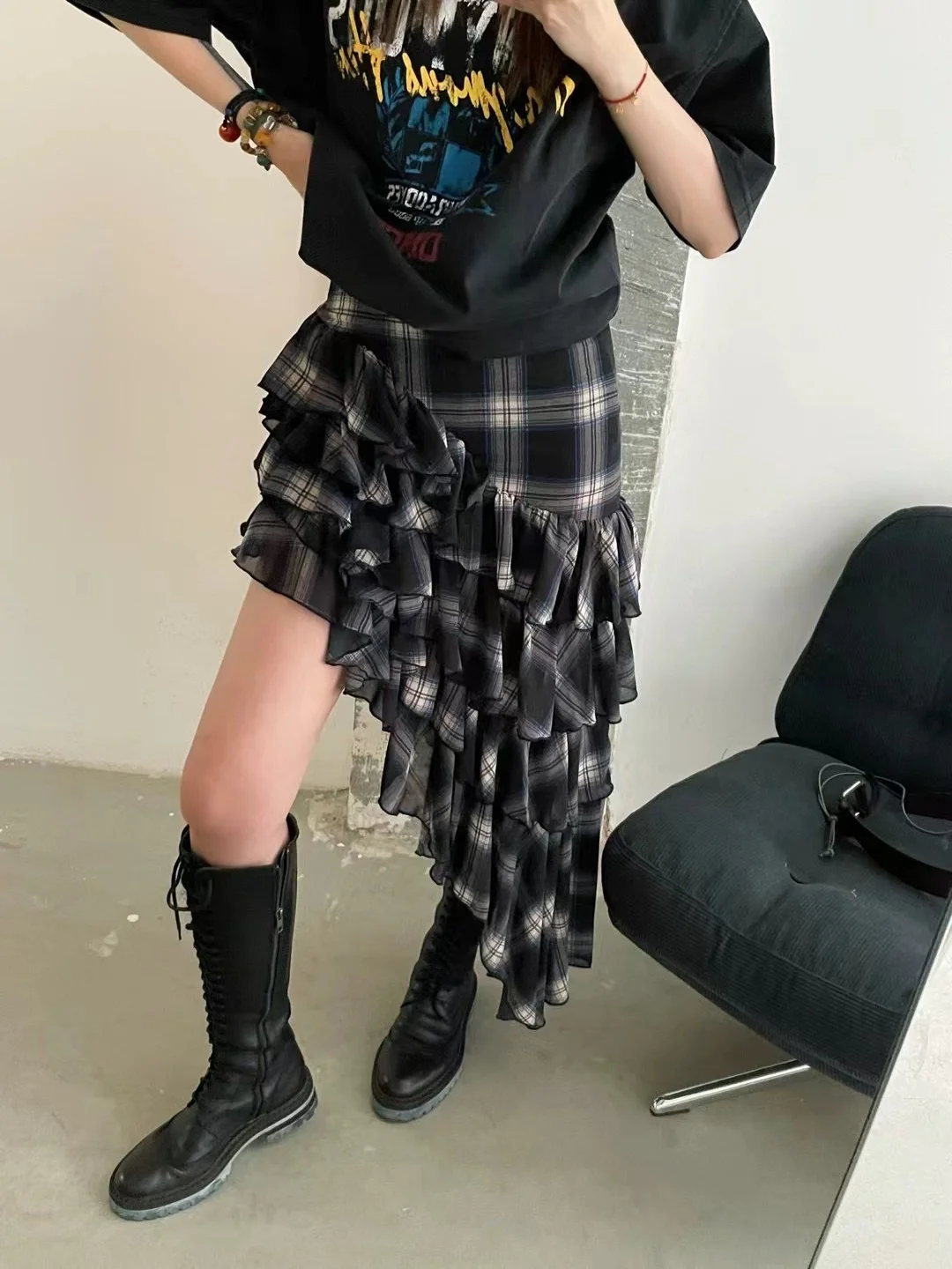

Faionable High Waist A-Line Midi Skirt CHICYAN Cheered ort Skirt Long Skirt Commute Sle Loose Fit Summer Season