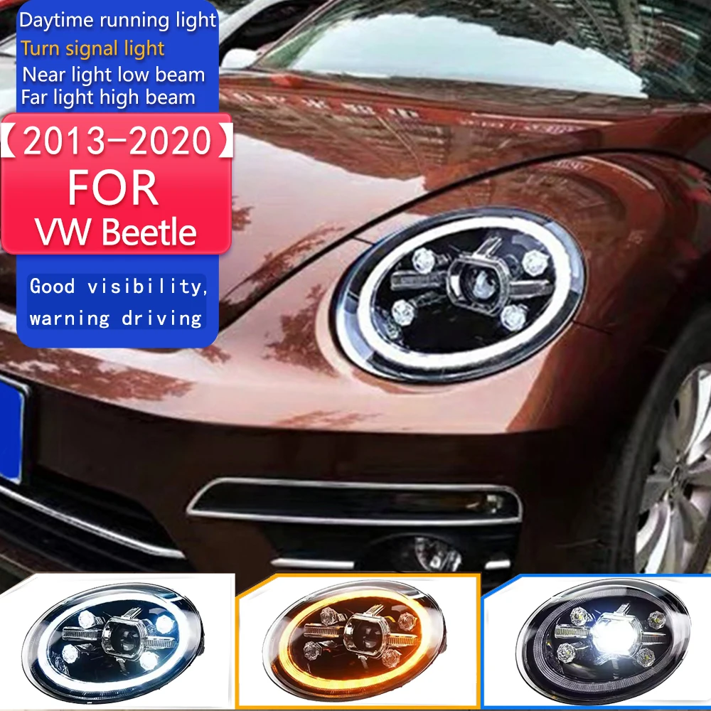 

Car Styling for VW Beetle Headlights 2013-2020 Beetle LED Headlight DRL Head Lamp LED Projector High Low Beam Accessories