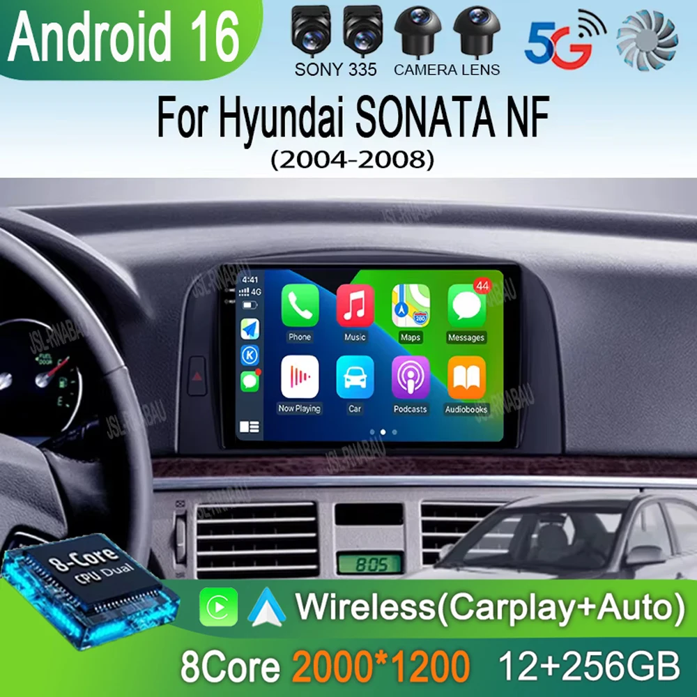 

Автомагнитола Android 16 WIFI+4G Carplay для Hyundai SONATA NF 2004-2008, мультимедийный плеер с GPS-навигацией, DSP, 2din, Bluetooth