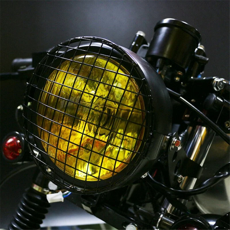 1pcs Metal Square Mesh Grill Guard Fit for Motorcycle Headlight Light Cover Protector