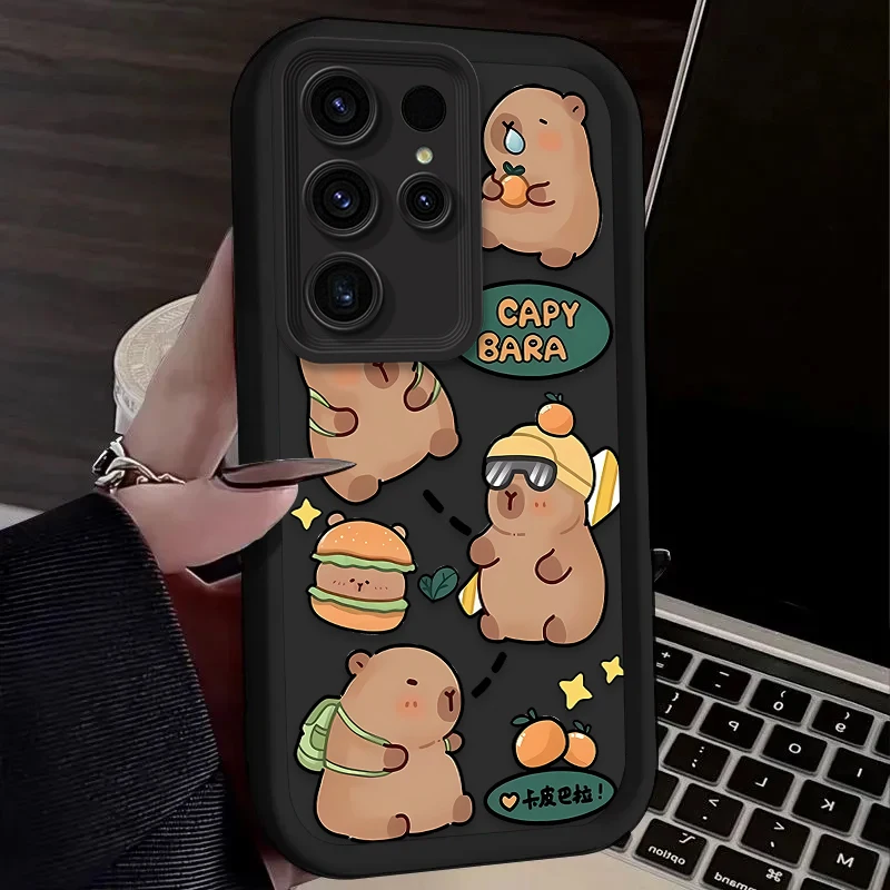 كول كابيبارا لينة قضية الهاتف لسامسونج غالاكسي S24 S25 S23 الترا S22 S21 زائد FE A36 A56 A26 A16 A06 A15 A25 A35 A55 5G غطاء #6