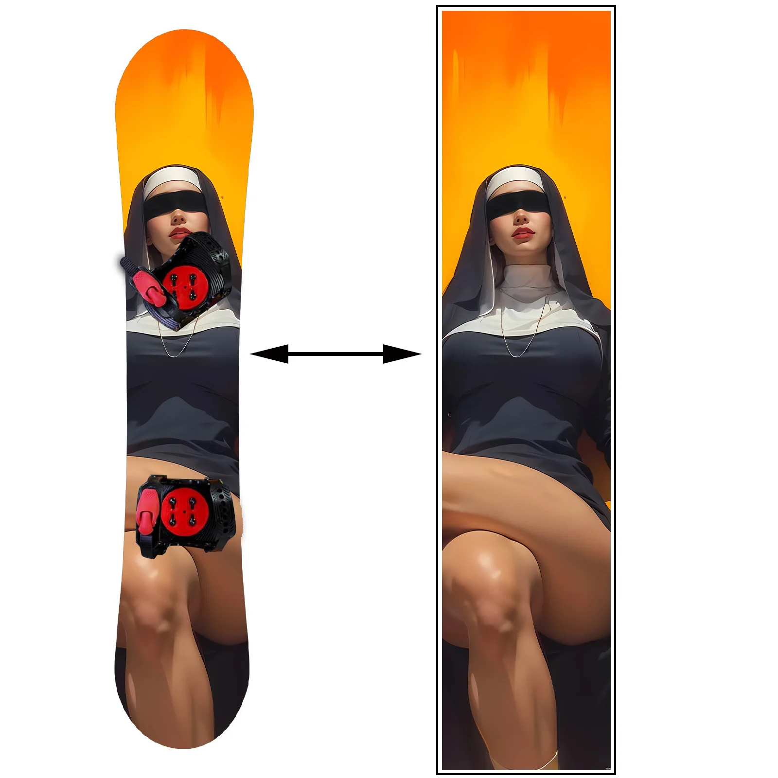 

1 piece of blazing flame nun, snowboard sticker, snowboard personalized decoration sticker, snowboard sticker, snowboard surface