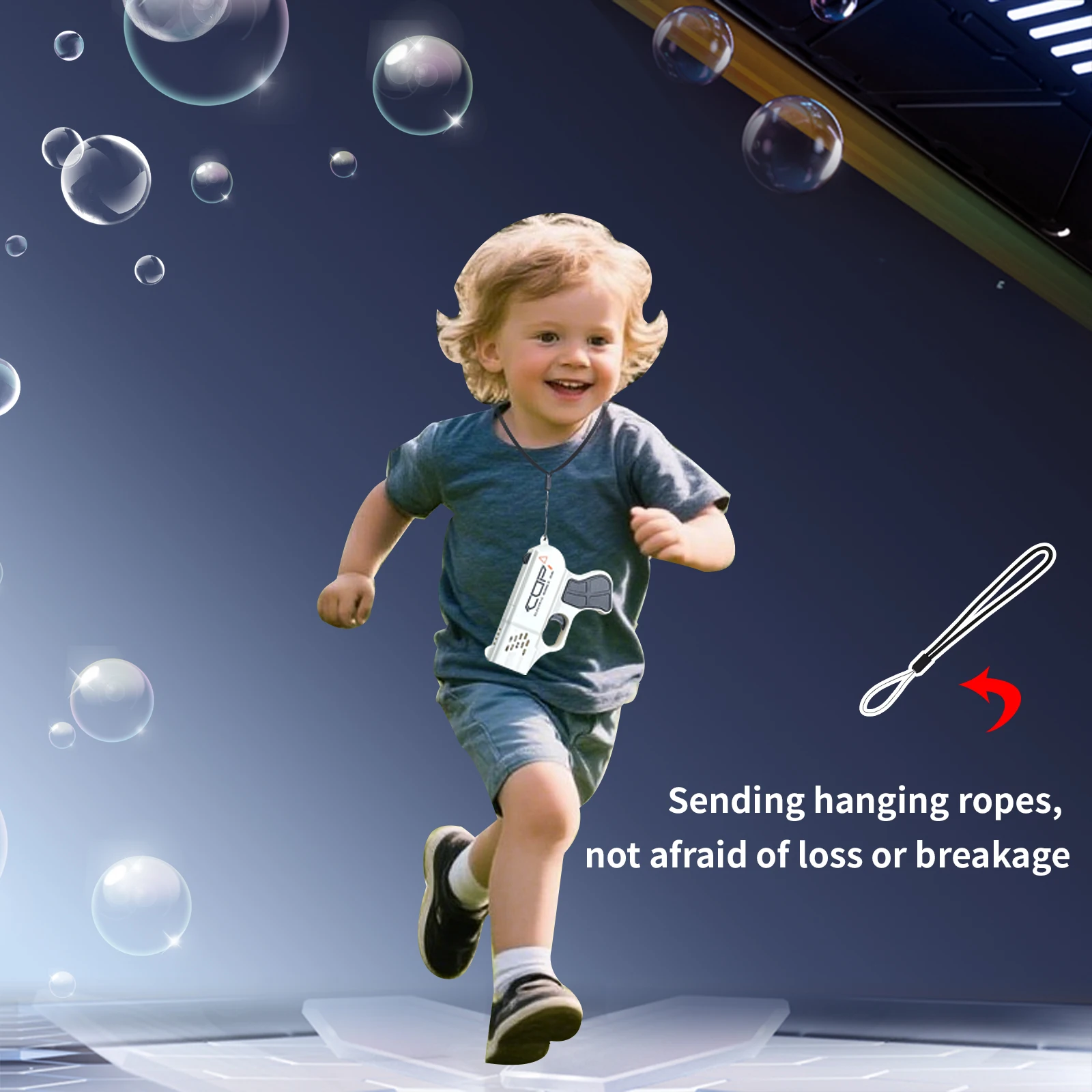 Pistolet do baniek mydlanych COP, maszyna do baniek mydlanych zabawki dla dzieci dla chłopców dziewcząt, konstrukcja baterii litowej. Letnie zabawki na świeżym powietrzu prezenty urodzinowe