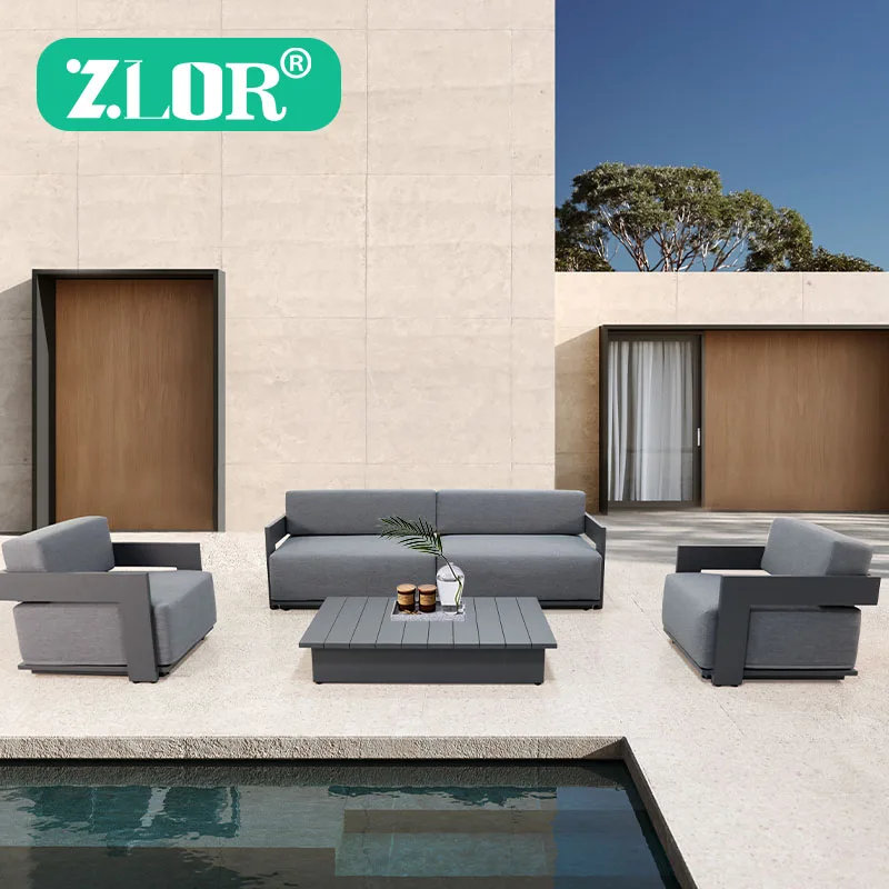 

Modern Sofa Set Luxury Couch Garden Sofa Furniture Aluminum Outdoor Sofa Set Luxury Outdoor Furniture Set