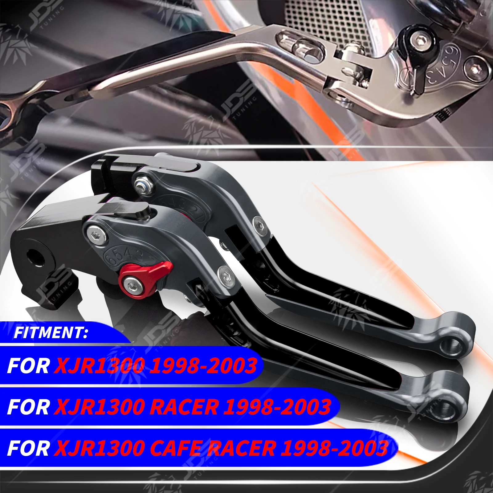 

JDSTUNING For Yamaha XJR1300/CAFE/RACER 1998-2003 Clutch Lever Brake Lever Set Adjustable Folding Handle Levers Accessories