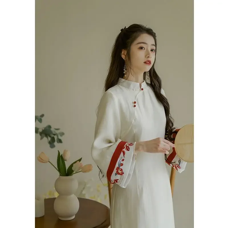 

Современное китайское платье с вышивкой Qipao, женские элегантные длинные платья Cheongsam, традиционное китайское платье