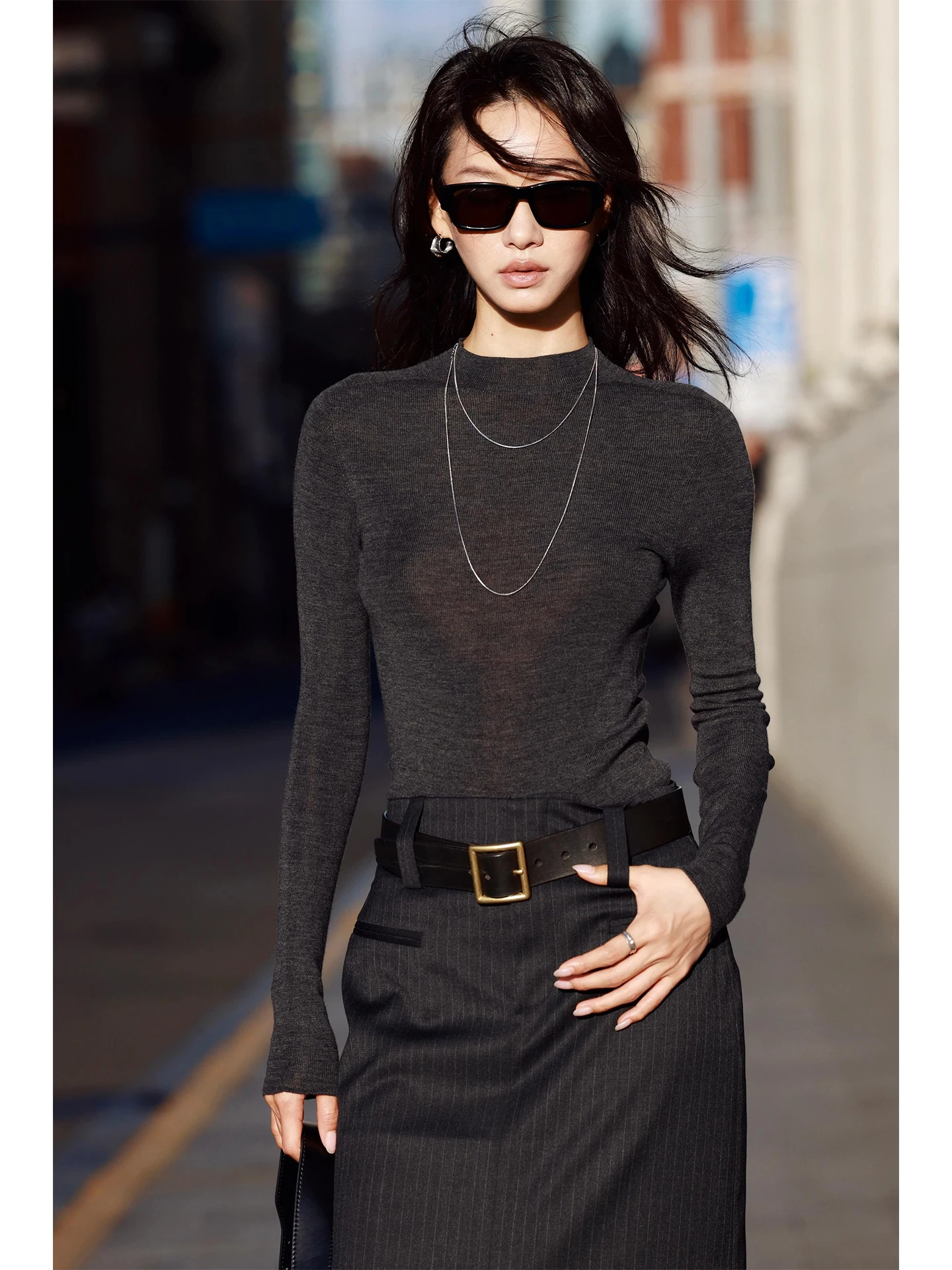 

Женский вязаный шерстяной джемпер FANNIU осенне-зимний, 8-игольная вязка, приталенный, мягкий, теплый, с круглым вырезом, длинными рукавами, однотонный