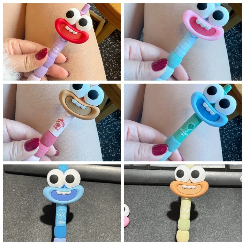 

Fashion Emoji Pack Gel Pen Cute Big Mouth Big Eyes Funny Doll Pen High-value Ins Wind Brush Question Pen for Students