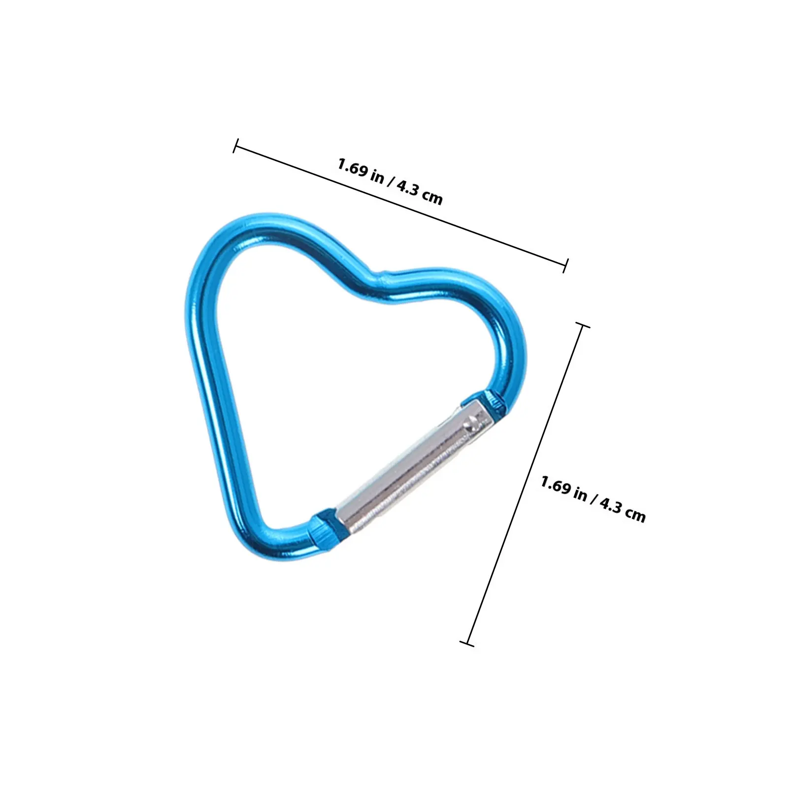 20Pcs Mini Heart Carabiner Clip Aluminum Alloy Keychain Hook for Backpack Accessories DIY Purse Decoration Heart Carabiner Clip view 2