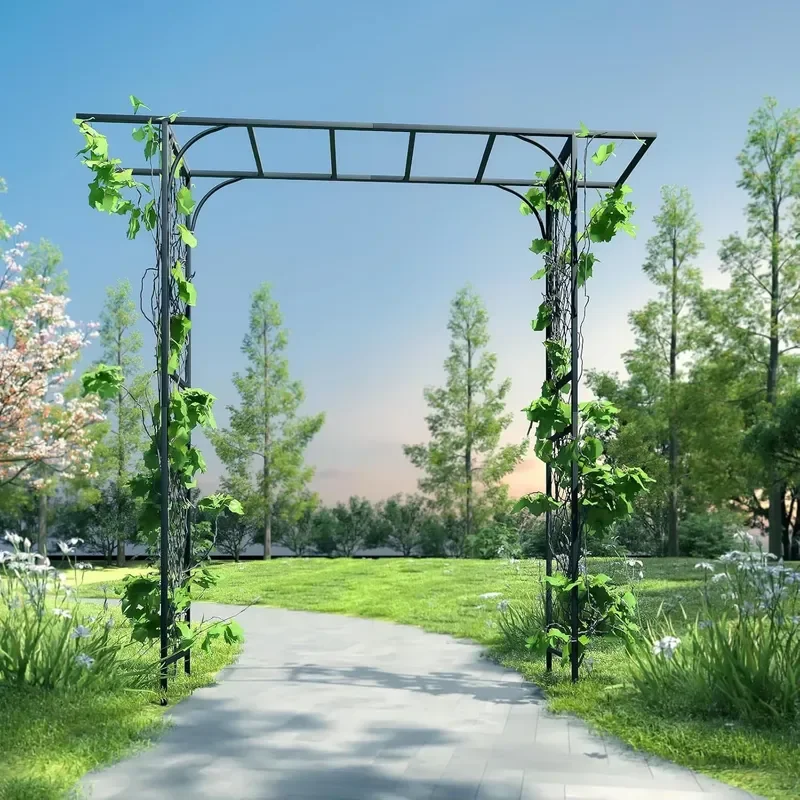 New Fashion Iron Metal Metal Outdoor Garden Arch for Trellises Arbor Archway for Climbing Plants Elegant Wedding Arch