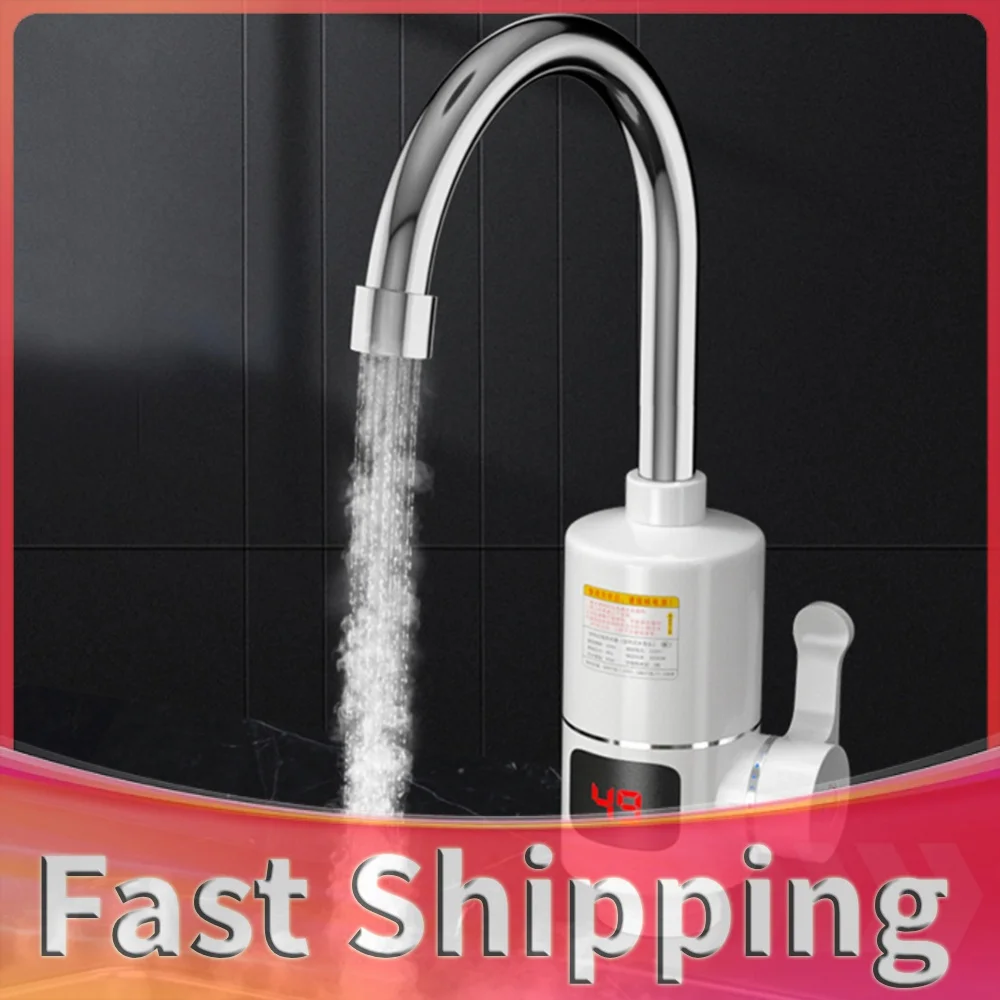 Electric Cold Heating Faucet 3000W Tankless Instantaneous Water Heater LCD Digital Fast Heating Tap Waterproof Kitchen Supplies