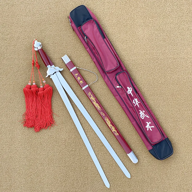 

Tai Chi Double Swords for Performance - Pair of Flexible Wushu Soft Swords for Adults & Group Practice