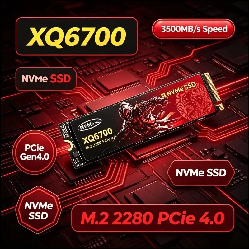 High‑Speed  XQ6700 M.2 NVMe SSD 500GB 1TB 2TB 4TB Capacity PCIe 3.0 Internal Gaming Solid State Drive for PC Laptop