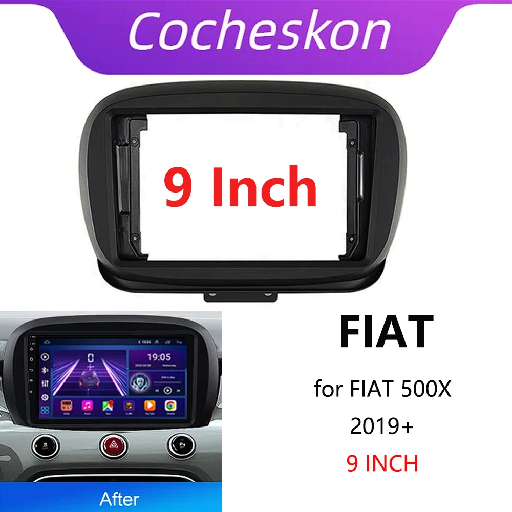 

9 Inch Car Frame Fascia Adapter Canbus Box Decoder Android Radio Audio Dash Fitting Panel Kit For Fiat 500X 2014-2019