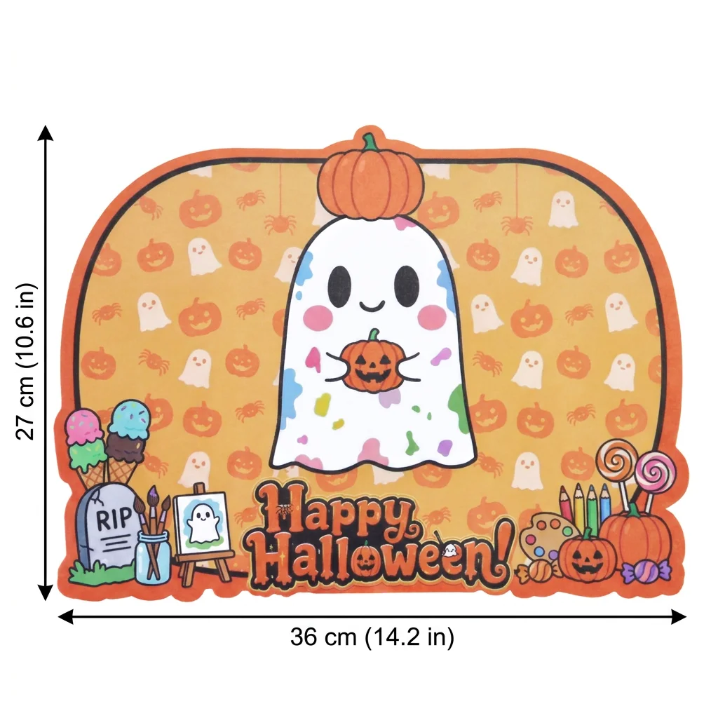 12/24pcs Halloween paper placemats, holiday disposable desktop decorative mats, suitable for Halloween theme party long tables