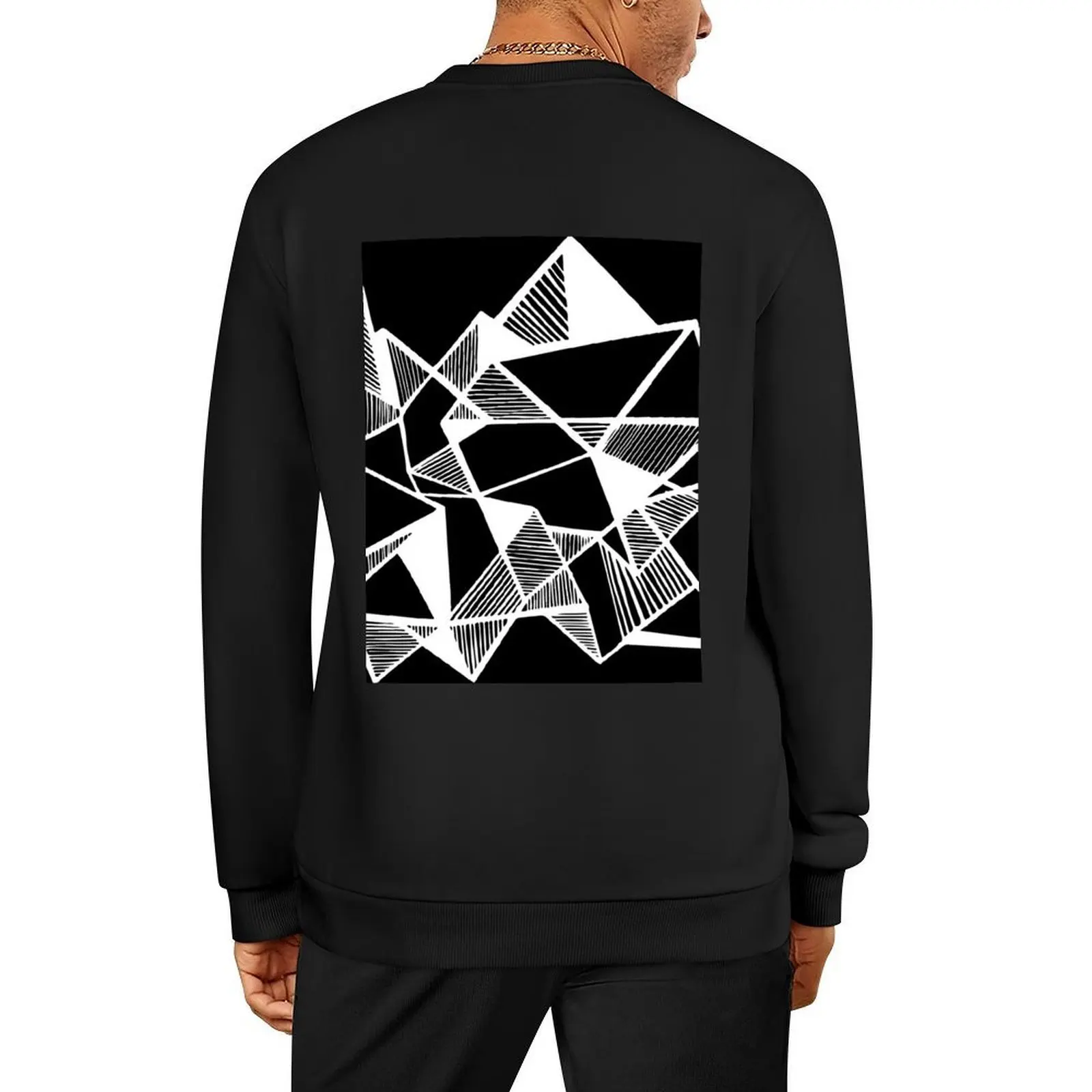 

Black and white Geometric Abstract Pullover tracksuit men men clothes aesthetic clothing korean style clothes hooded sweatshirts