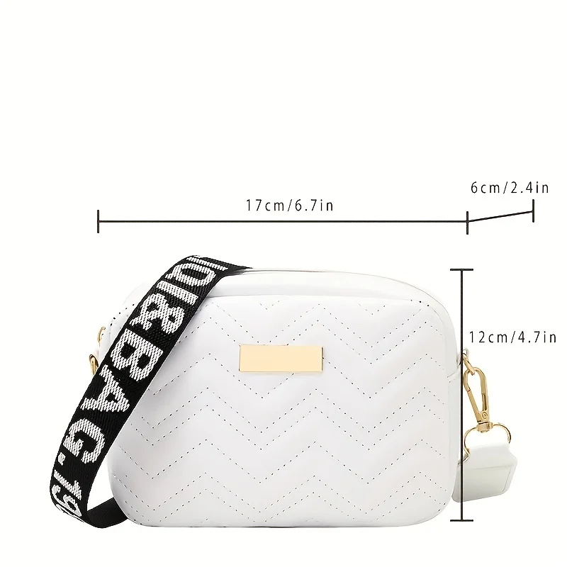 163A Geometric pattern shoulder bag, zipper casual crossbody bag, camera bag, lipstick bag, square bag(6.69*2.36*4.72)inch