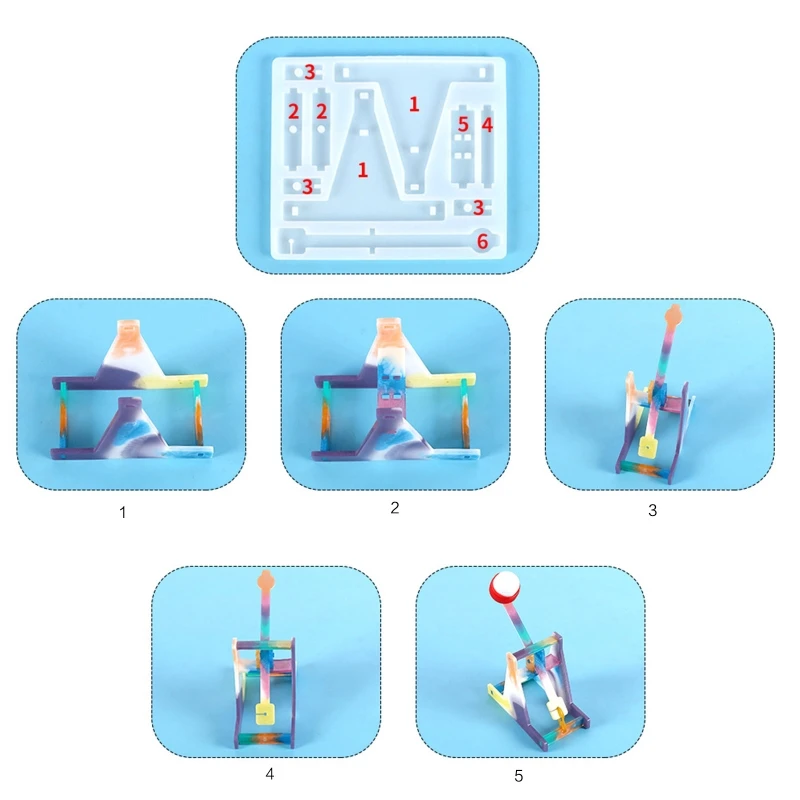 F42F Katapulta Forma odlewnicza żywicy epoksydowej Akcesoria do robienia zabawek żywicy silikonowej