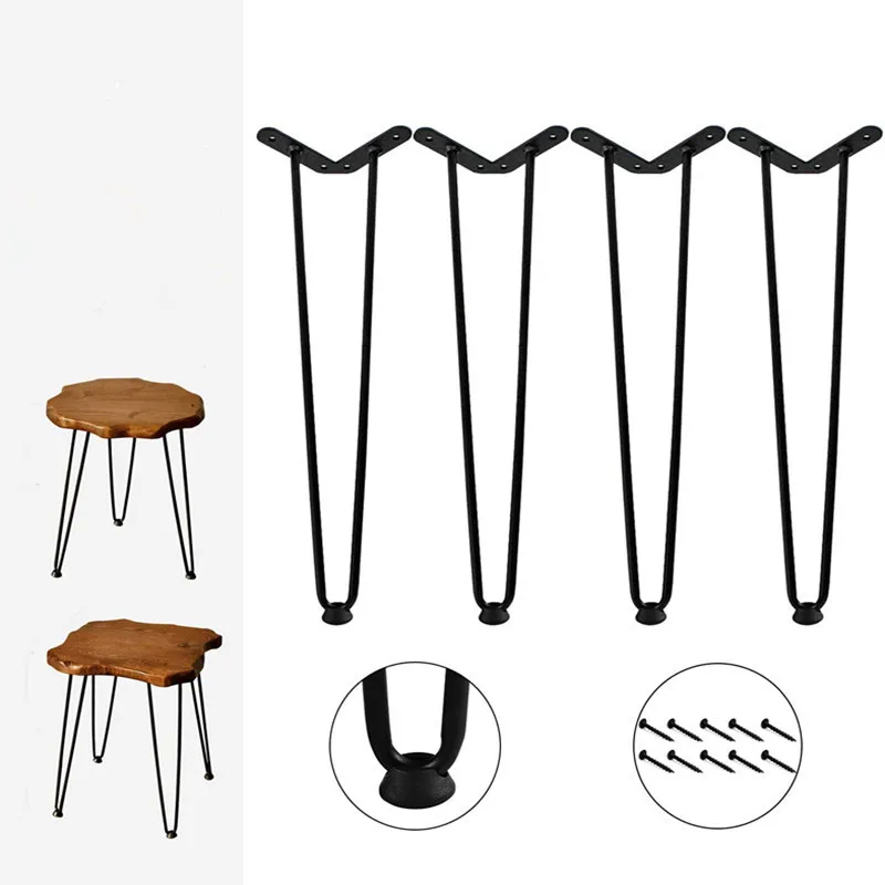 

4 PCS Metal Hairpin Legs Furniture Legs Black Iron Table Desk Legs Cabinet Sofa Bed Feet Legs DIY Handcrafts Home Accessories