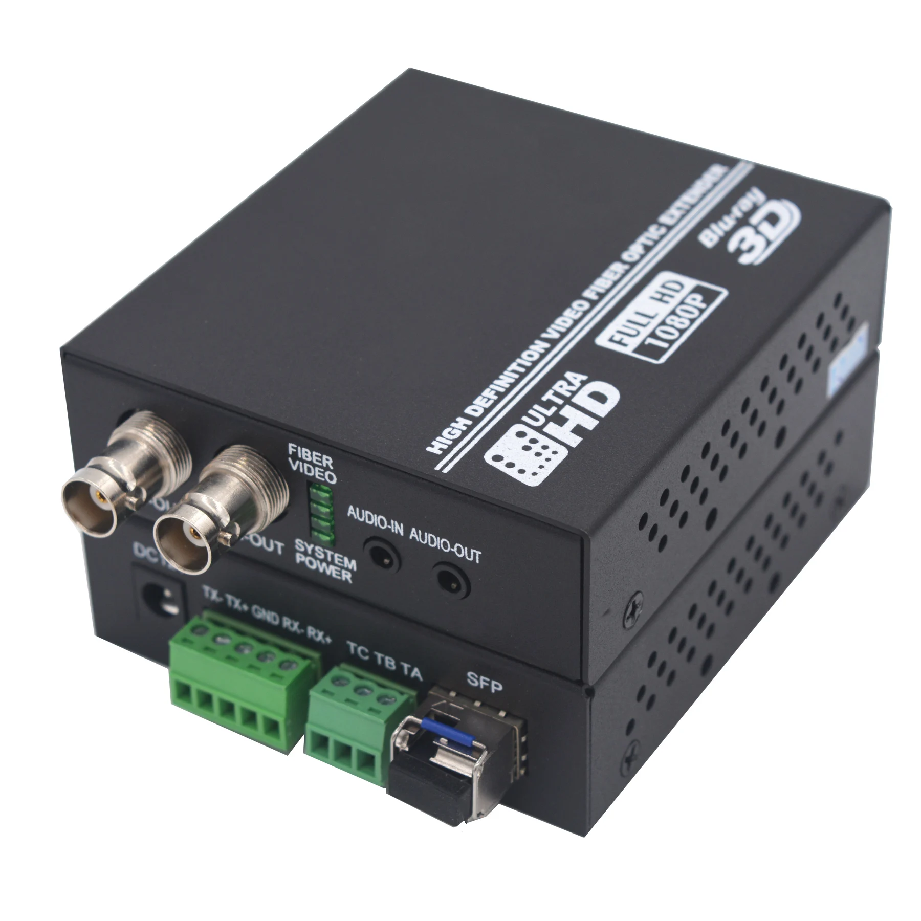 3G-SDI RS422 Audio over Fiber Converter, Broadcast HD SDI to Fiber Optic Extender 2 SFP transceiver include,  A pair