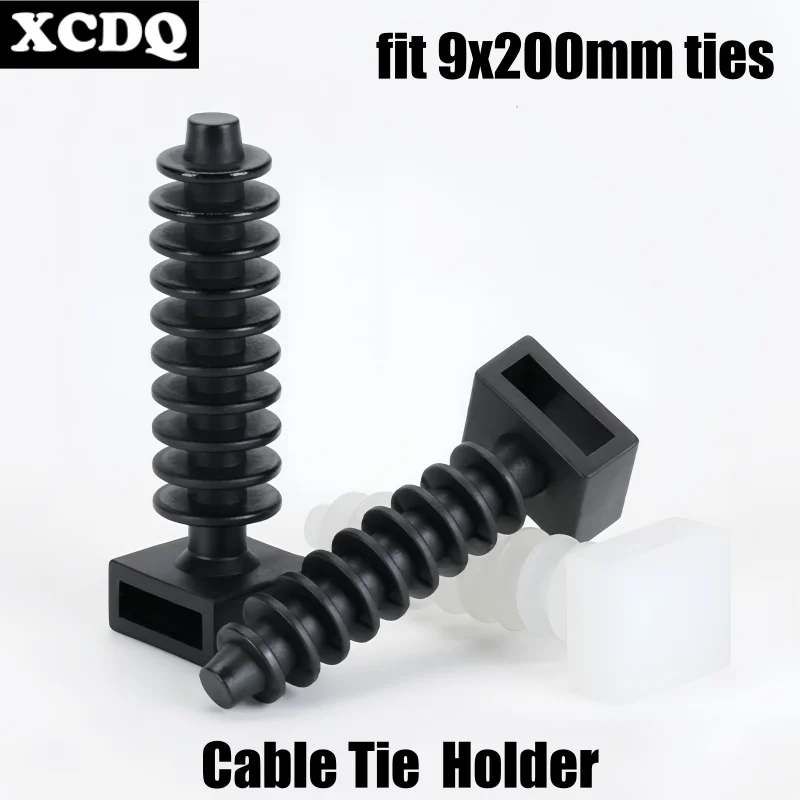 100pcs Nylon Cable Tie Holder Zip Tie Mount Push-in Rivet Type Inserting Fixed Seat Hose Support Plastic Electric Wire Holder