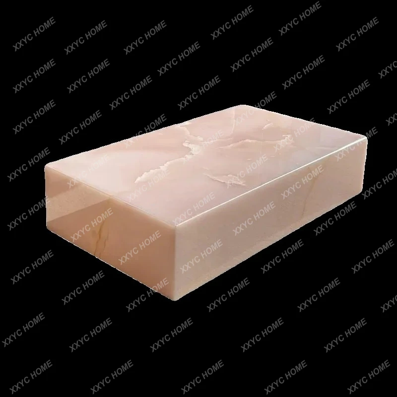 

Y26 Italian minimalist natural powder jade sapphire marble coffee table villa living room combination