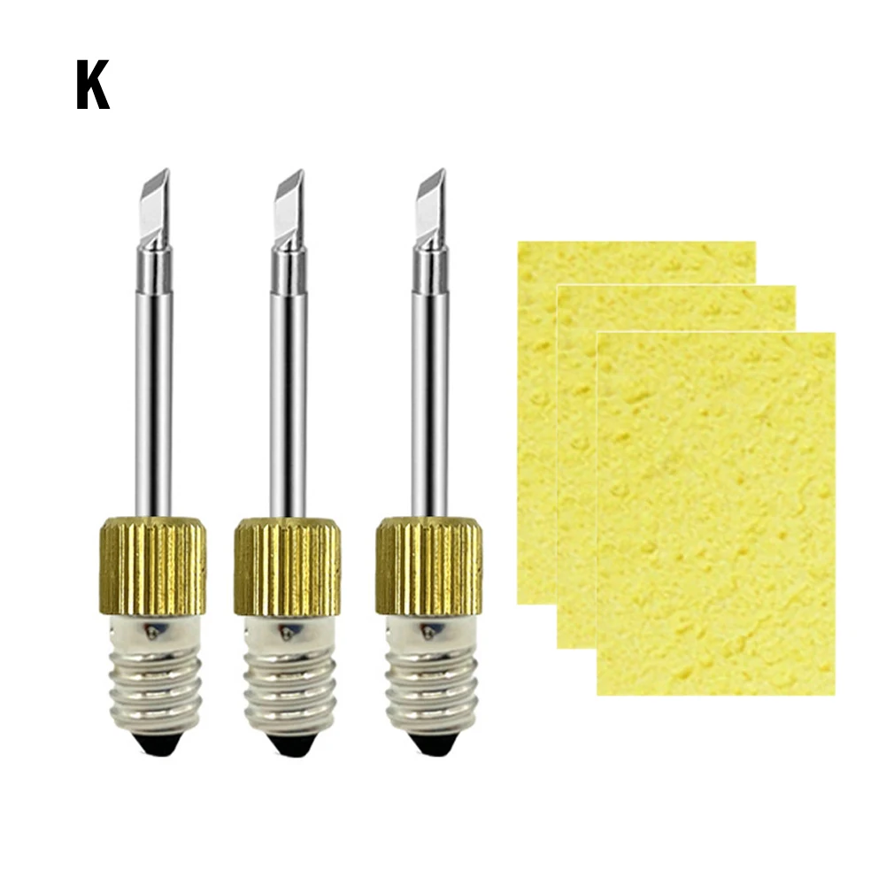50 Mm/1.97 Inches Soldering Iron Tip Sponge E10 Interface Soldering Iron Tips Soldering Tip Set USB Welding Tips