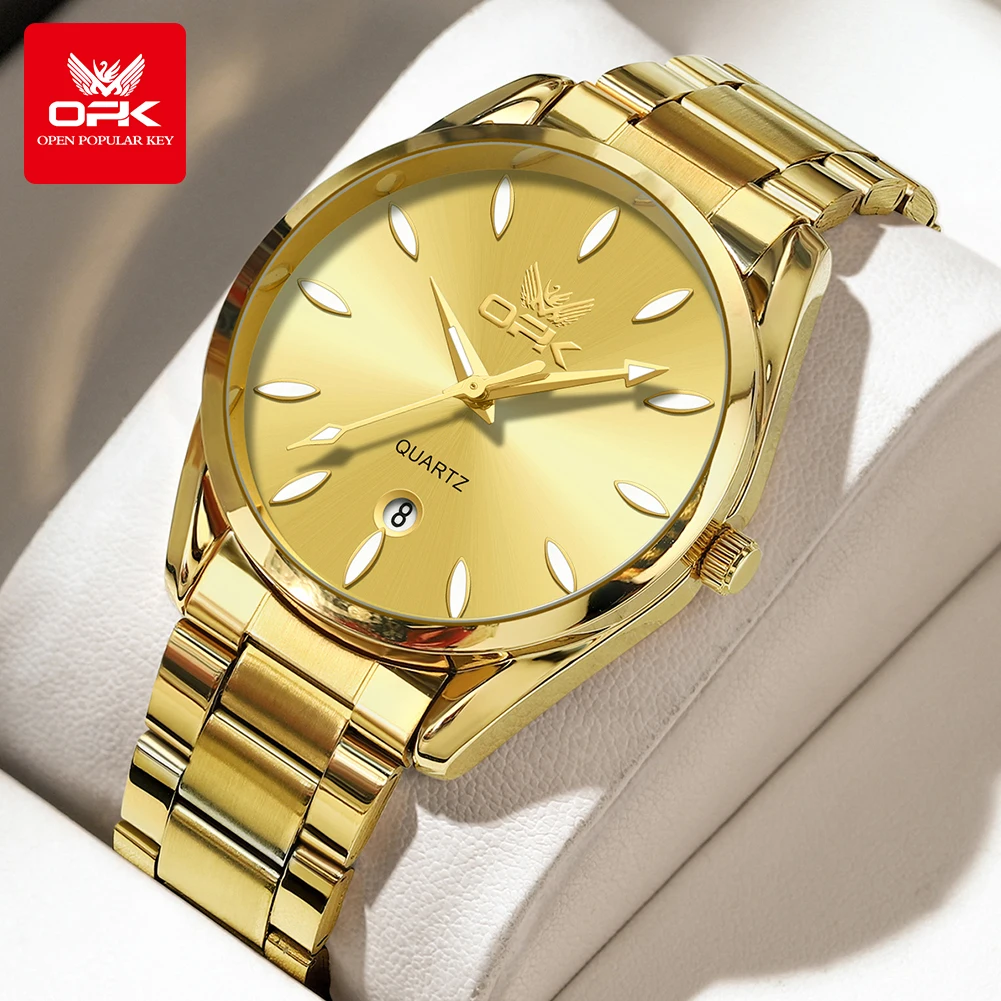 

OPK 6038 Mens Ladies Watch Quartz Watch Waterproof Luminous Stainless Steel Automatic Date Watch For Man With Box Gifts Original