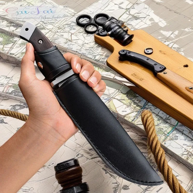 Cross border Russian Federation integrated hiking knife camping high hardness survival outdoor knife portable straight knife