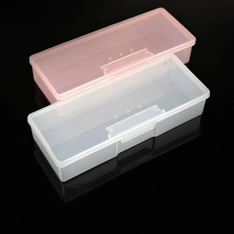 Plastic Box Storage Case for Professional Manicurist Nails Pedicure, Empty Nail Jewelry Storage Box Rectangular Storage Box