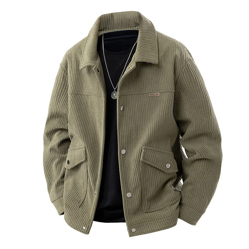 

New corduroy jacket for men autumn winter a trendy casual fashionable youth workwear jacket Korean-style loose men's top coat