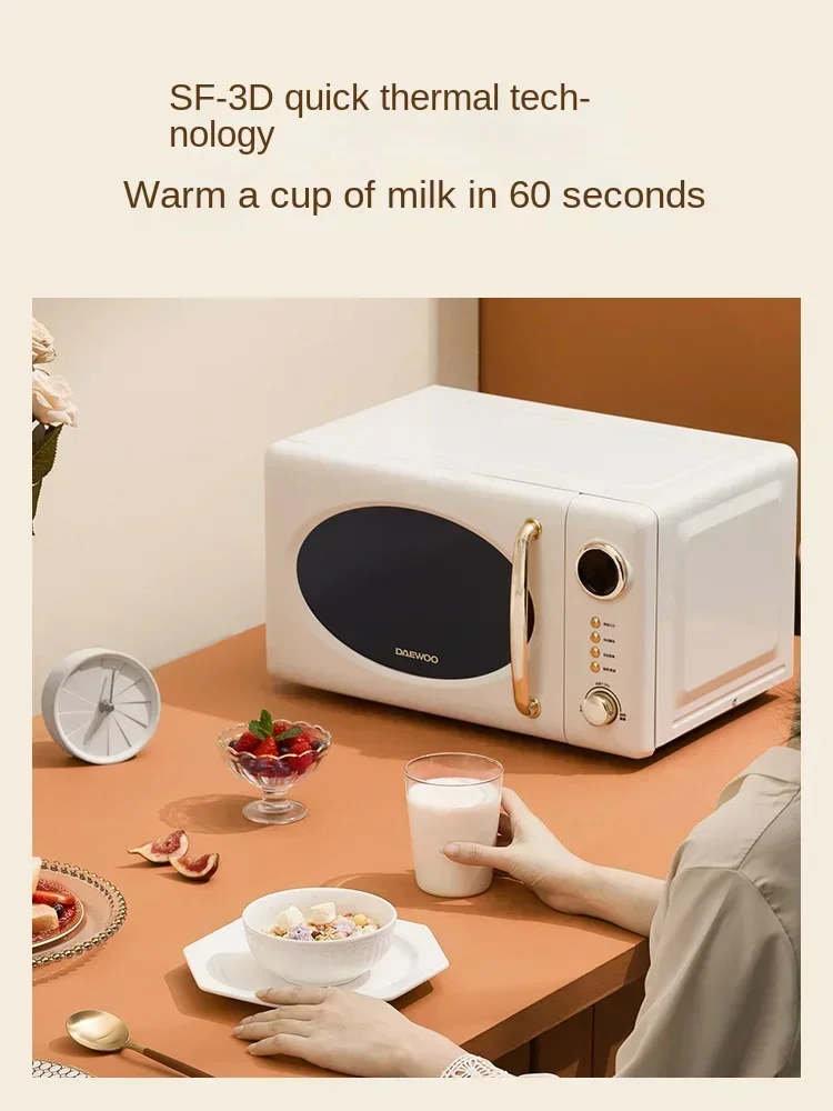 

superior quality Microwave Oven Home Small Turntable Retro Light Wave Oven Micro-steaming and Baking Machine Multi-function