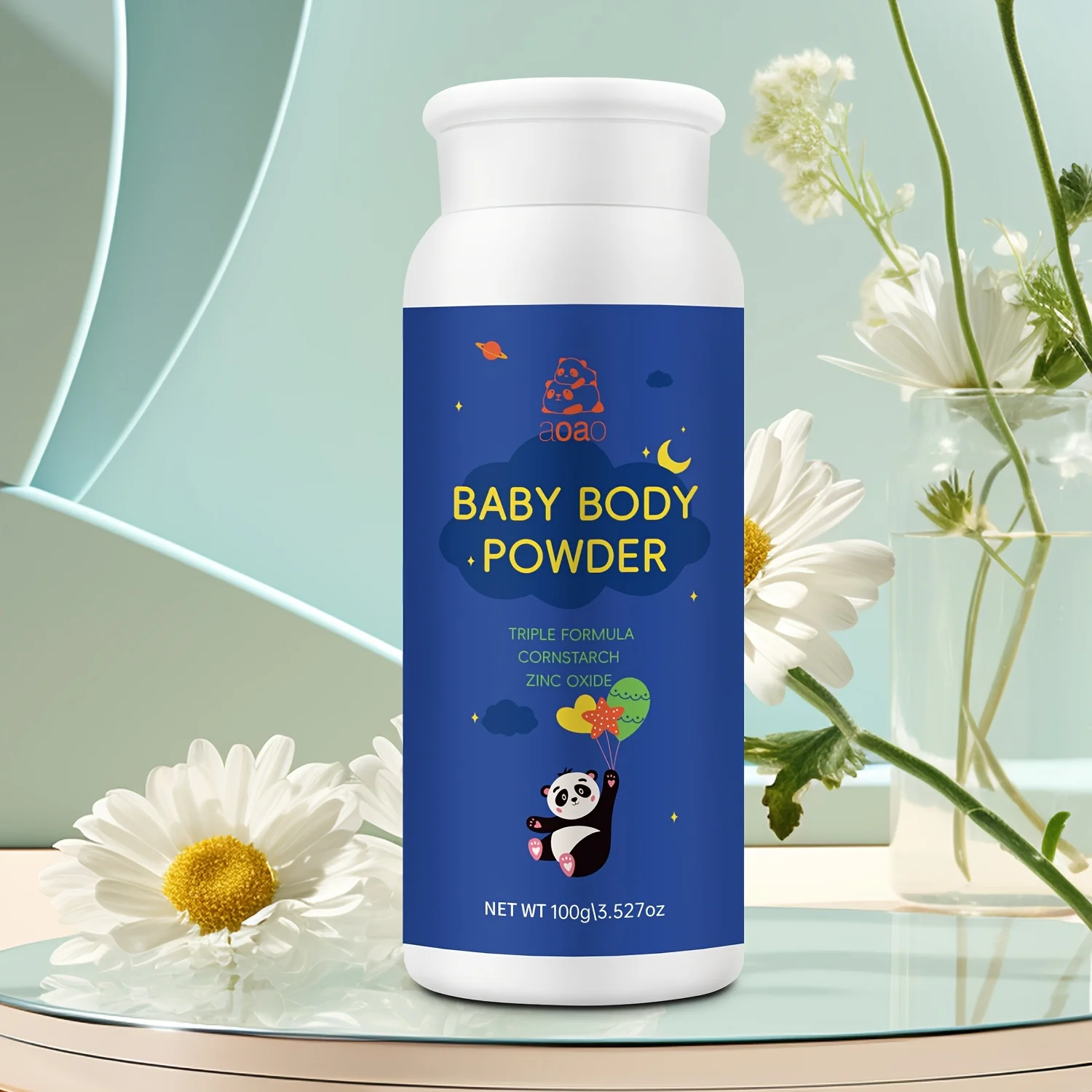 The Baby Powder Is Free from Talc, Mugwort, And Chamomile, Featuring a Fresh And Clean Scent in a 100G Package.