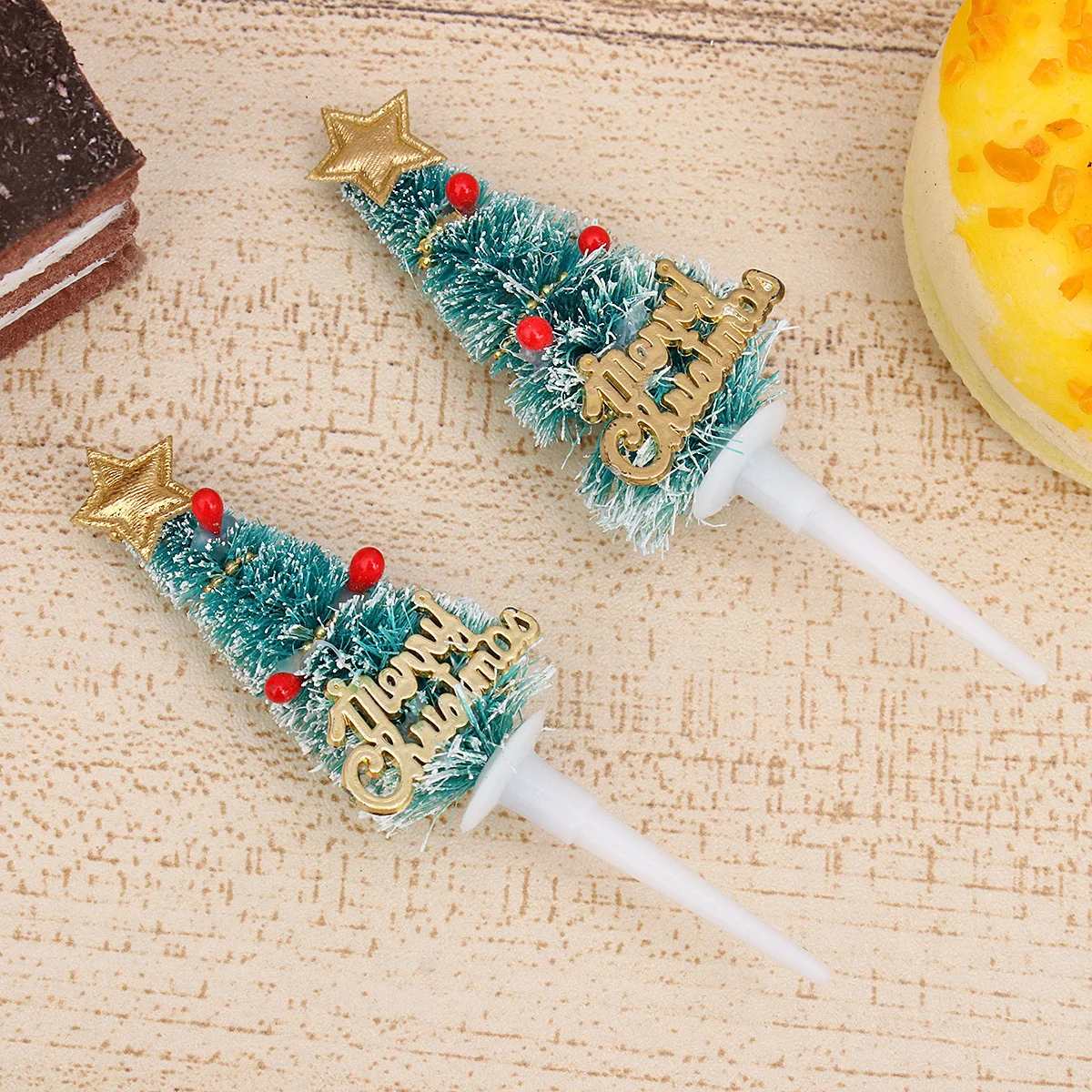 

5Pcs Cake Decoration Supplies Christmas Tree Style Functional Toppers for Birthday Baby Shower Party Appetizer Display