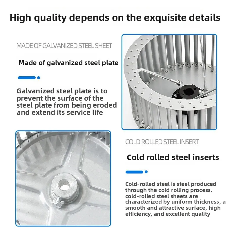 Galvanized Sheet Long-shaft Motor Fan Impeller A-direction, Multi-size, Multi-blade Centrifugal Fan Blade Accessories
