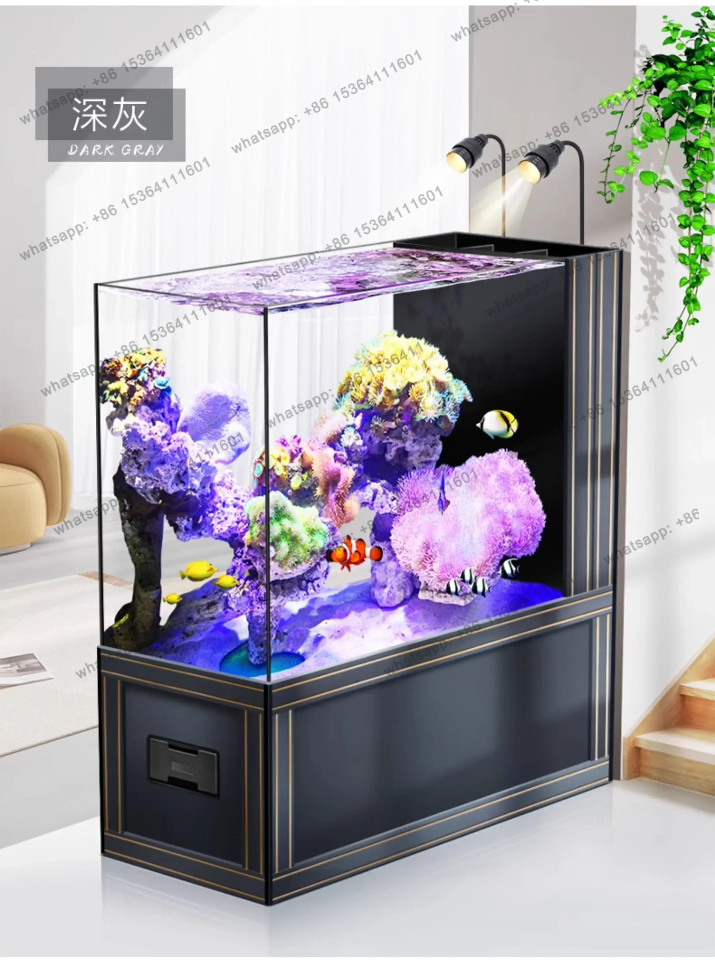 

yj7 Floor-standing Fish Tank Living Room New Entryway Screen Partition European Style Large No-water-change Aquarium