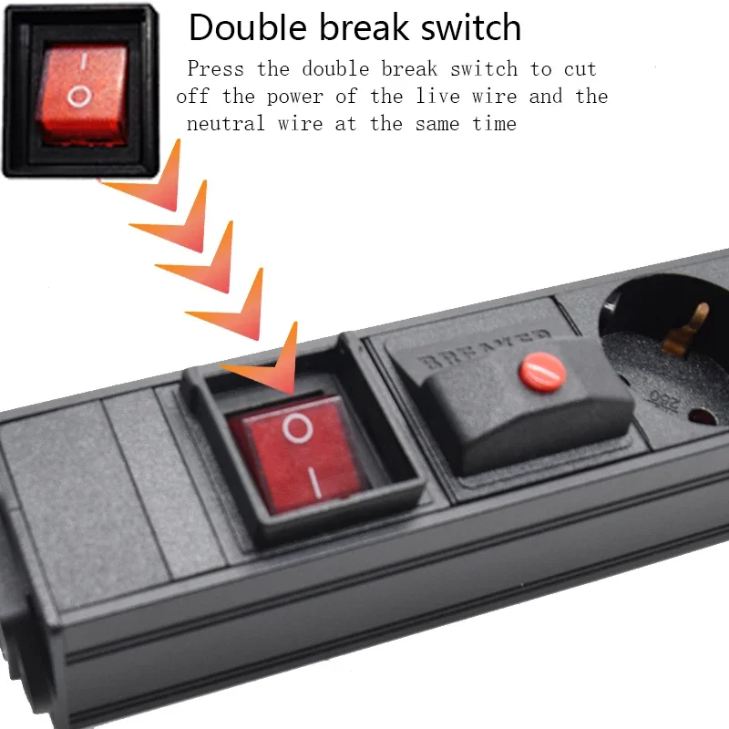 Распределительный блок удлинителя PDU из алюминиевого сплава, 2-8 способов, немецкие розетки ЕС, защита от перегрузки, интерфейс C14, электрические розетки